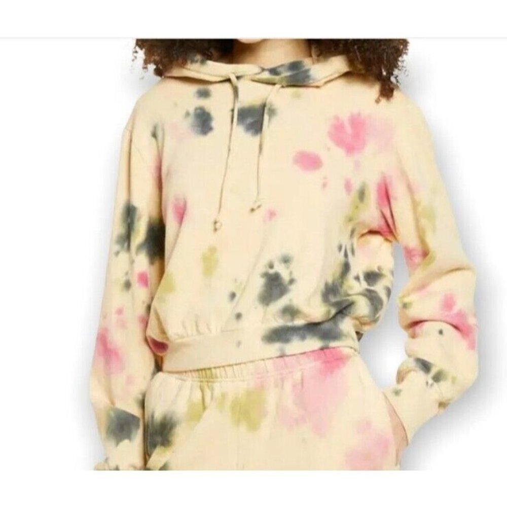 AFRM Women’s Size Small Long Sleeve Cropped Tie Dye Hoodie Sweatshirt NWOT